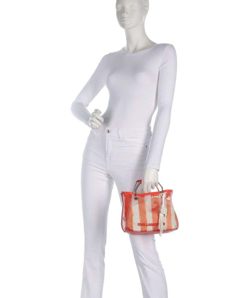 Karl Lagerfeld Ikon Small Handtasche grapefruit stripes