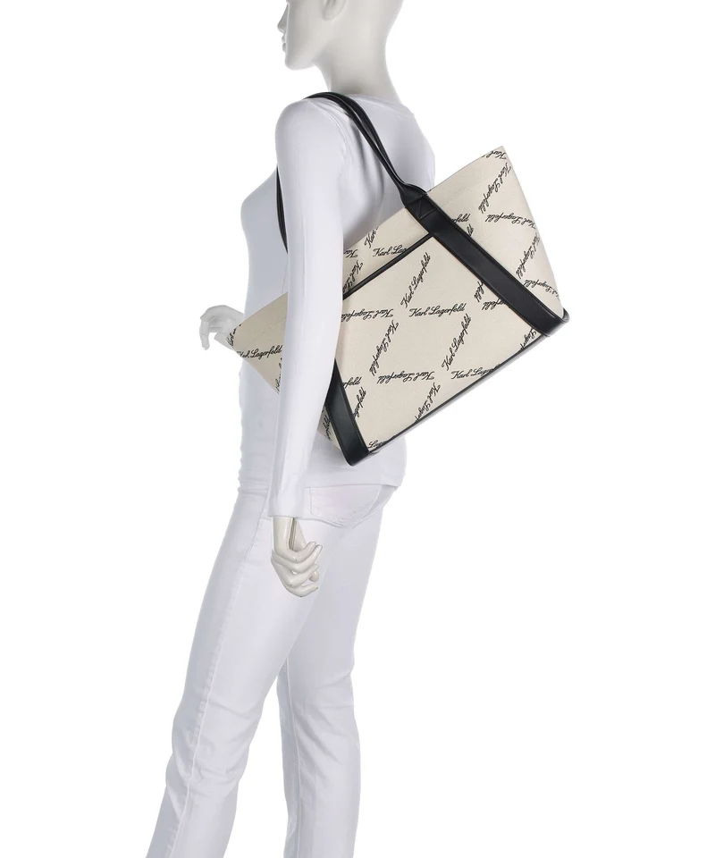 Karl Lagerfeld K/Ville Small Shopper natural canvas/black