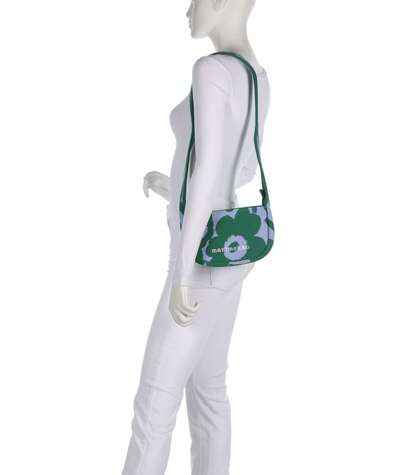 Marimekko Knitted Unikko Schultertasche dark green/blue