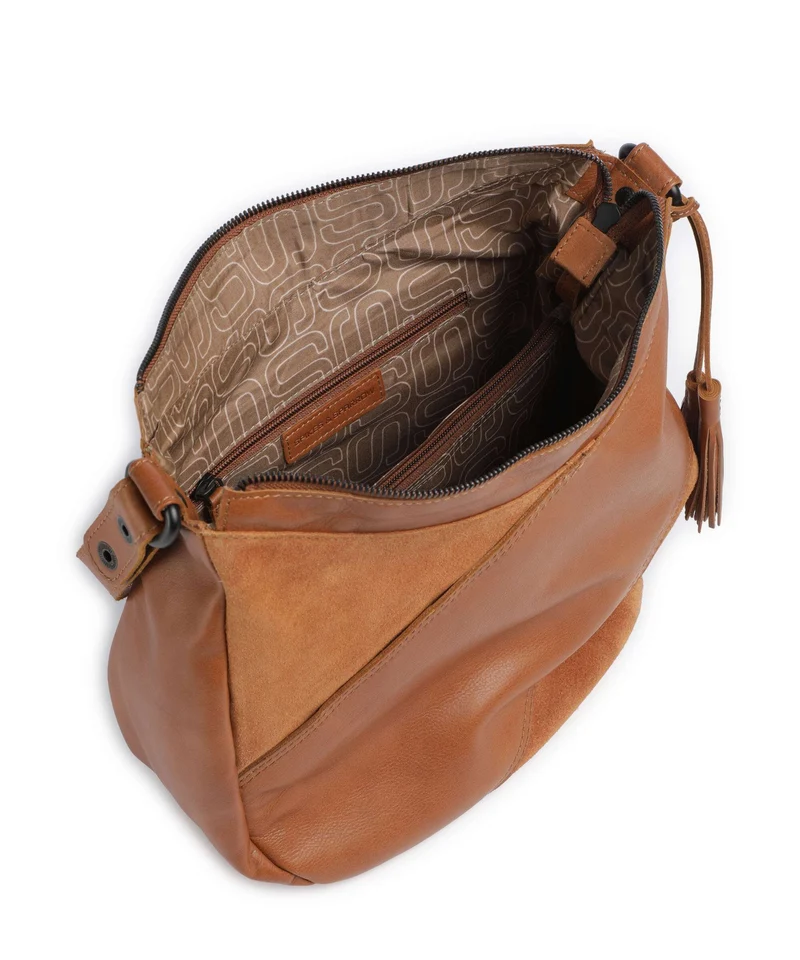 Spikes & Sparrow Suede Mix Natalia Beuteltasche brandy
