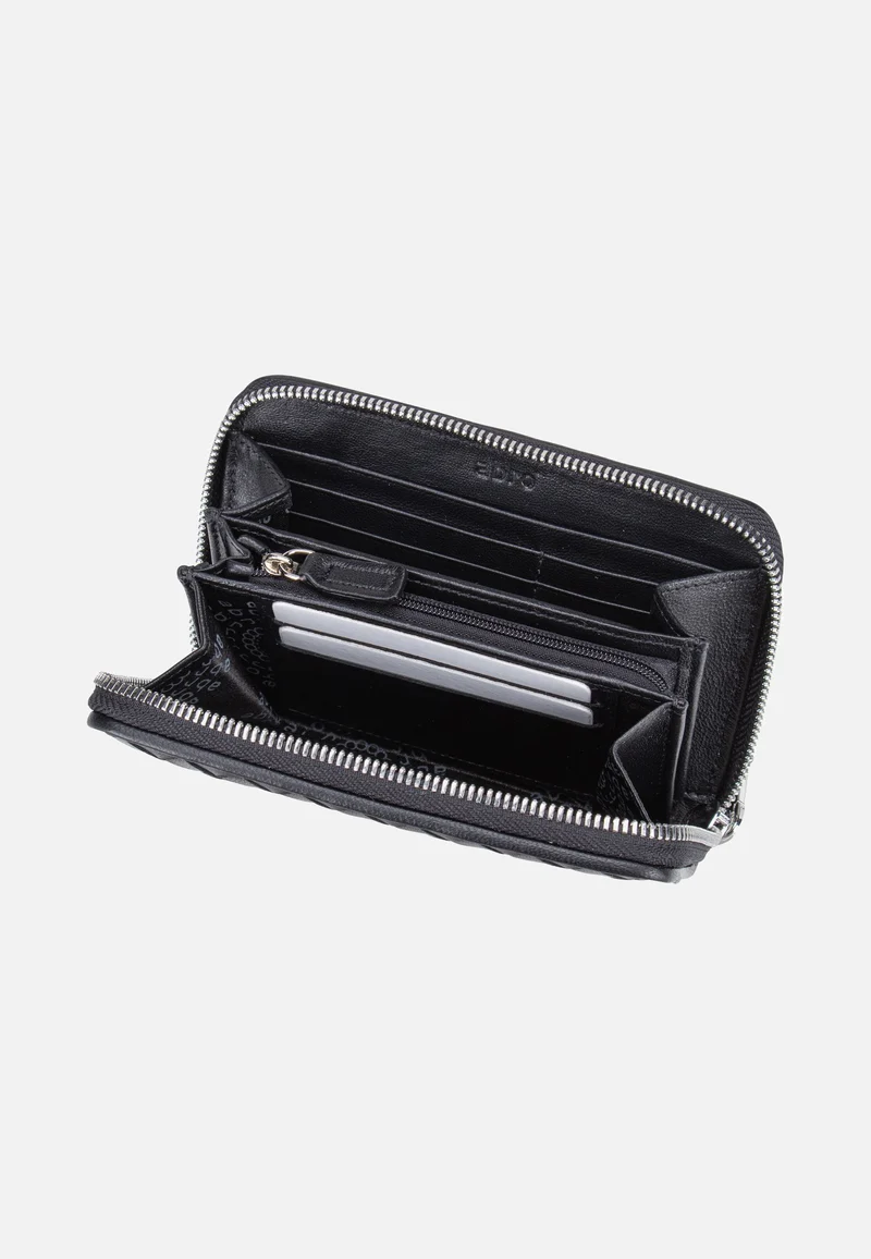 Piuma Weaving Wallet Black/Nickel - Portemonnaie