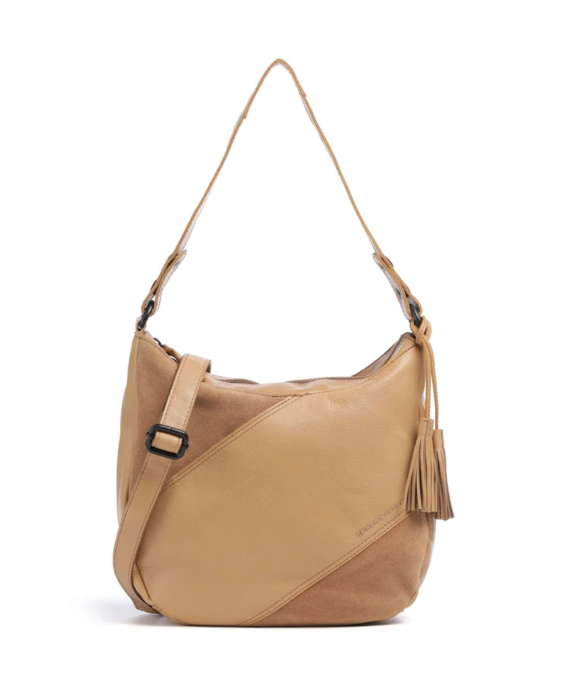 Spikes & Sparrow Suede Mix Natalia Beuteltasche camel
