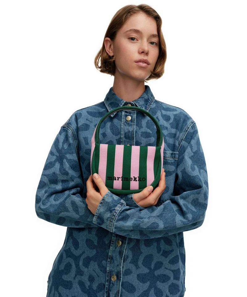 Marimekko Knitted Merirosvo Handtasche pink/dark green