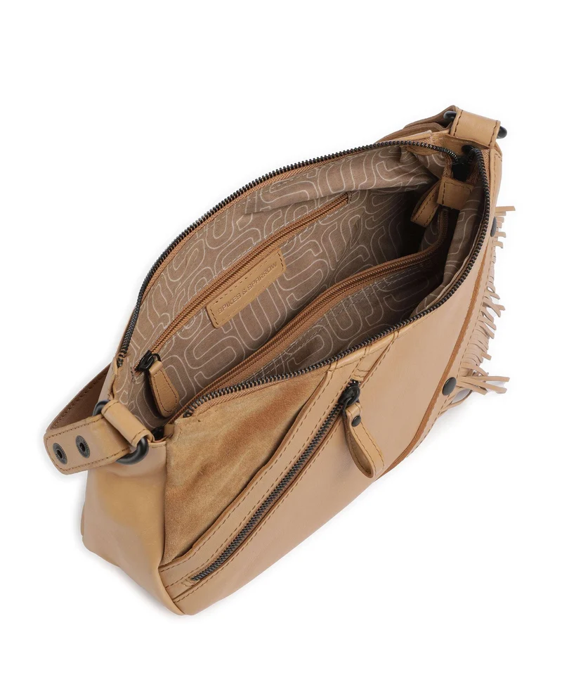 Spikes & Sparrow Suede Mix Jadeline Schultertasche camel