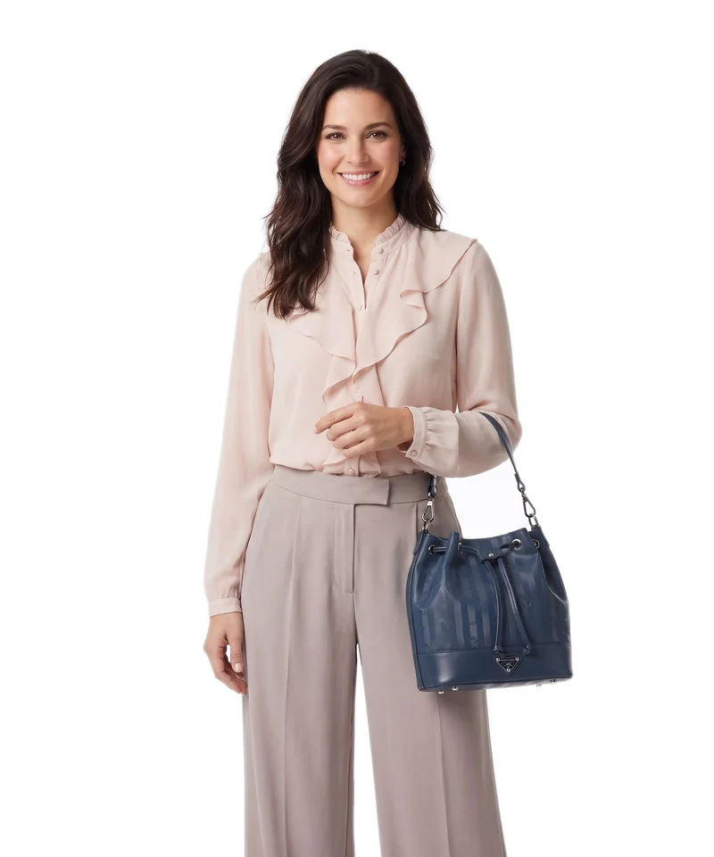 Maison Mollerus Vinerus Sion Bucket Handtasche deep blau