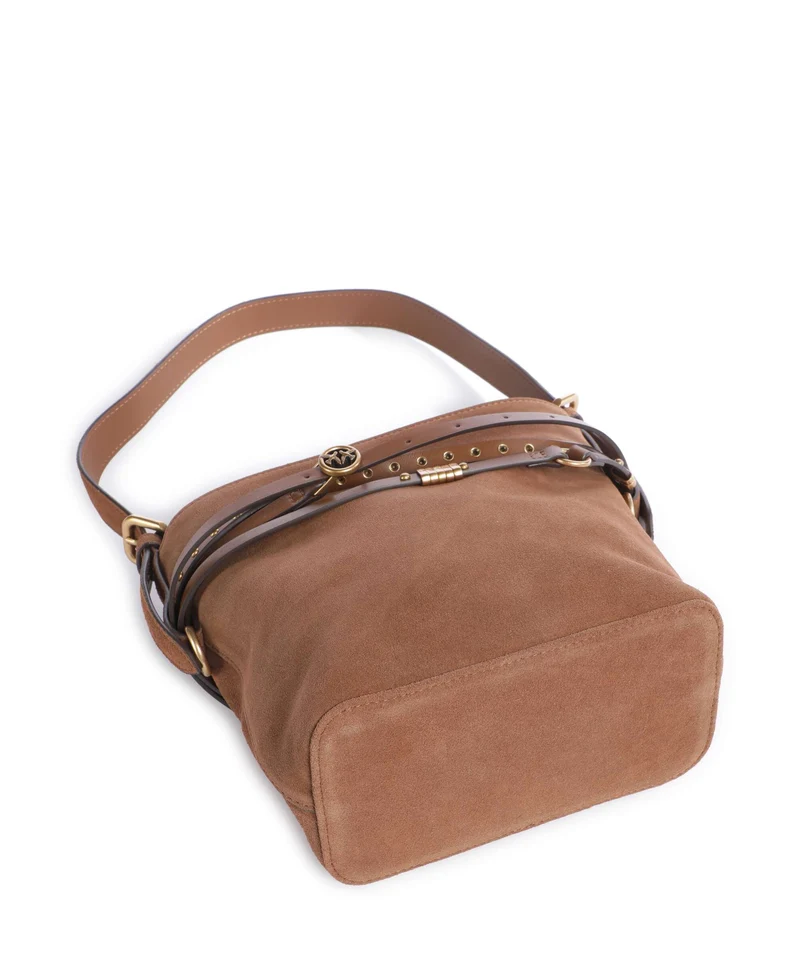 Pinko Belt Mini Bucket Handtasche marrone/leone/antique gold