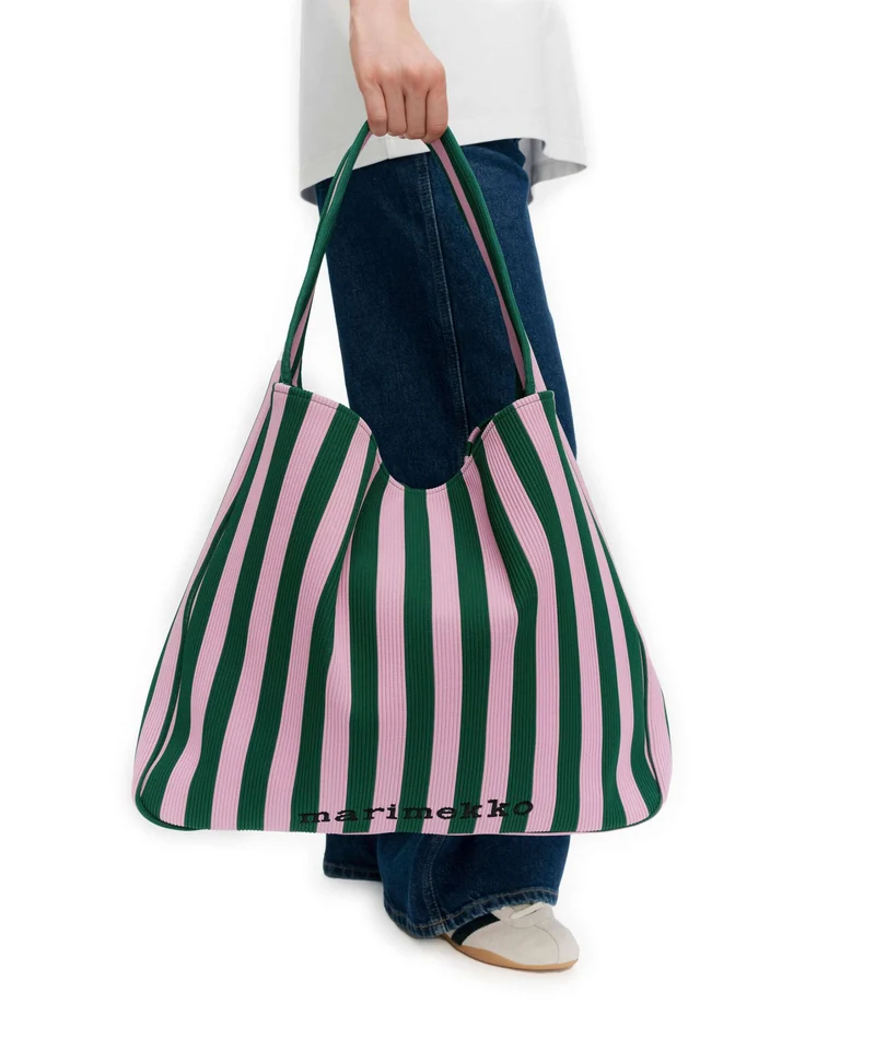 Marimekko Knitted Merirosvo Beuteltasche pink/dark green