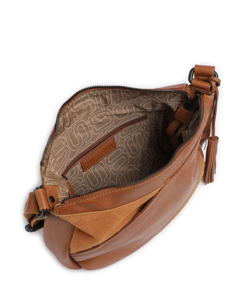 Spikes & Sparrow Suede Mix Lorain Umhängetasche brandy