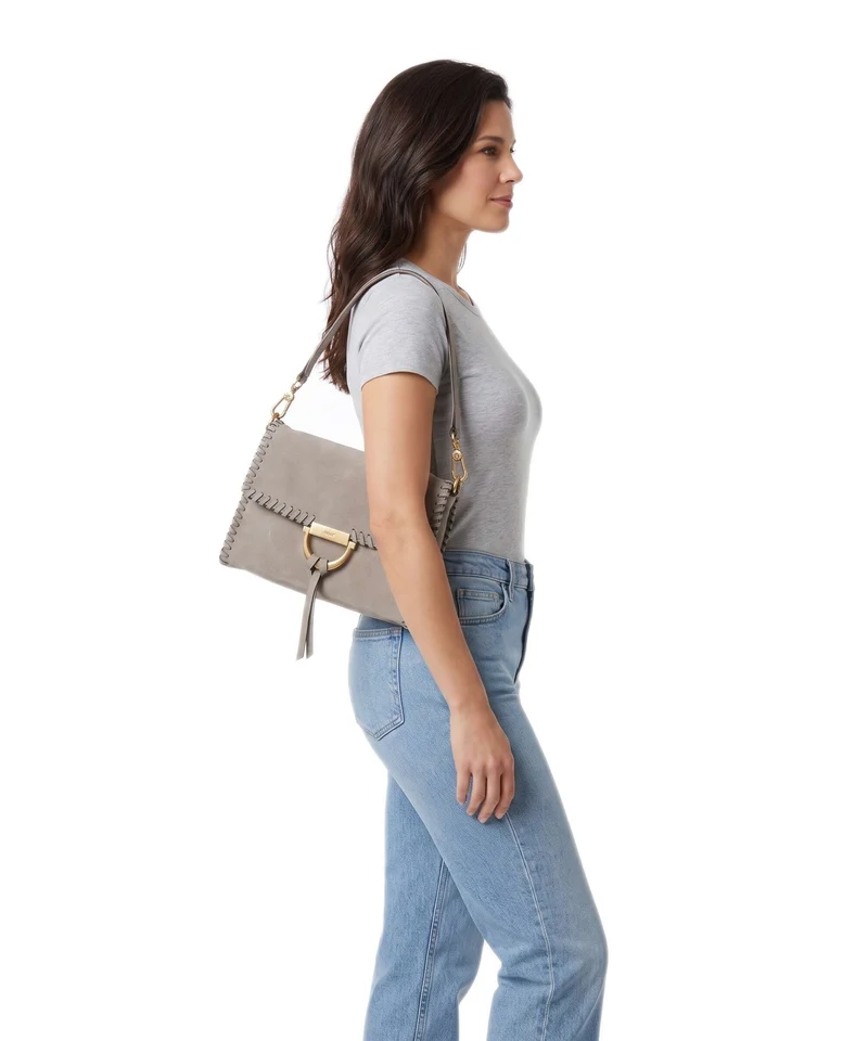 Abro Suede Temi Stitch Schultertasche siena