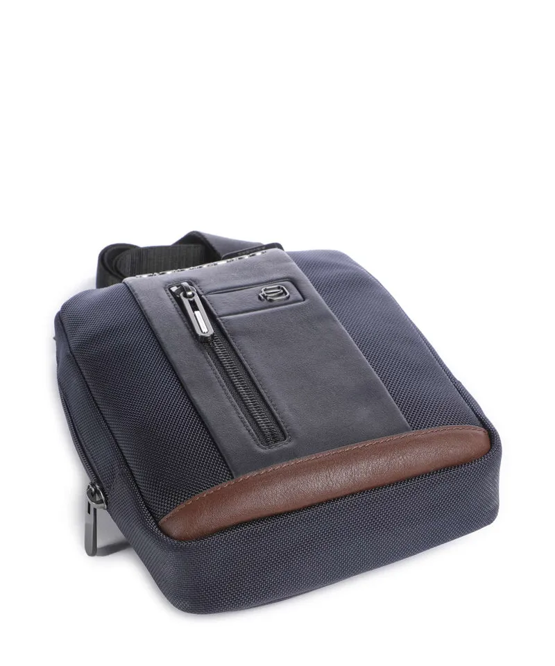 Piquadro Brief 2 Umhängetasche blue/cognac