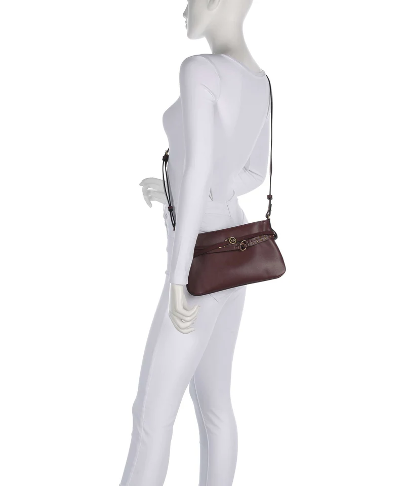 Pinko Belt Mini Schultertasche burgundy wine/antique gold