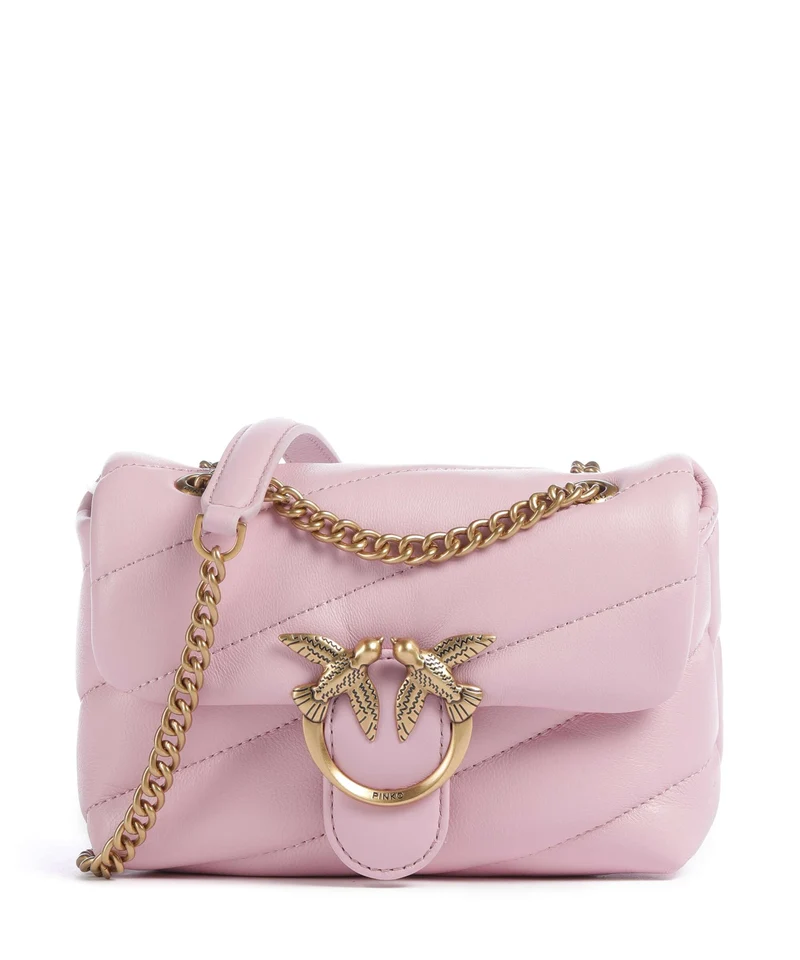 Pinko Love Puff Baby Schultertasche rosa chiaro/antique gold