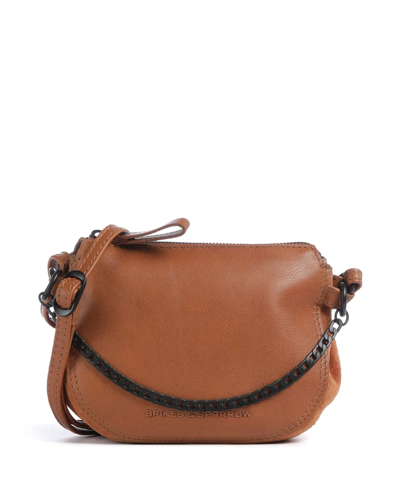 Spikes & Sparrow Suede Mix Delaine Umhängetasche brandy