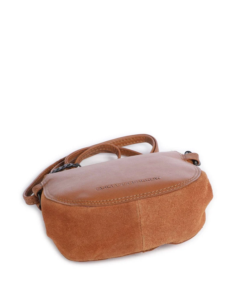 Spikes & Sparrow Suede Mix Delaine Umhängetasche brandy