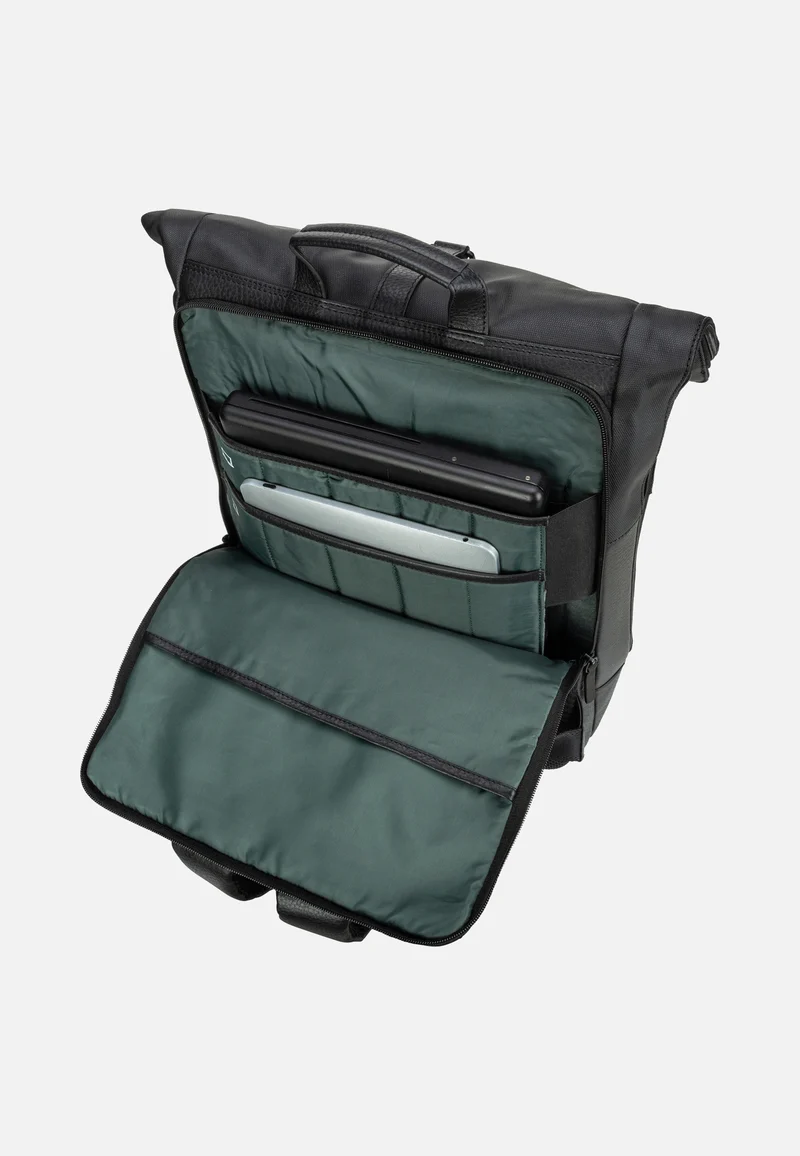Stockholm Courier Black - Rolltop Rucksack