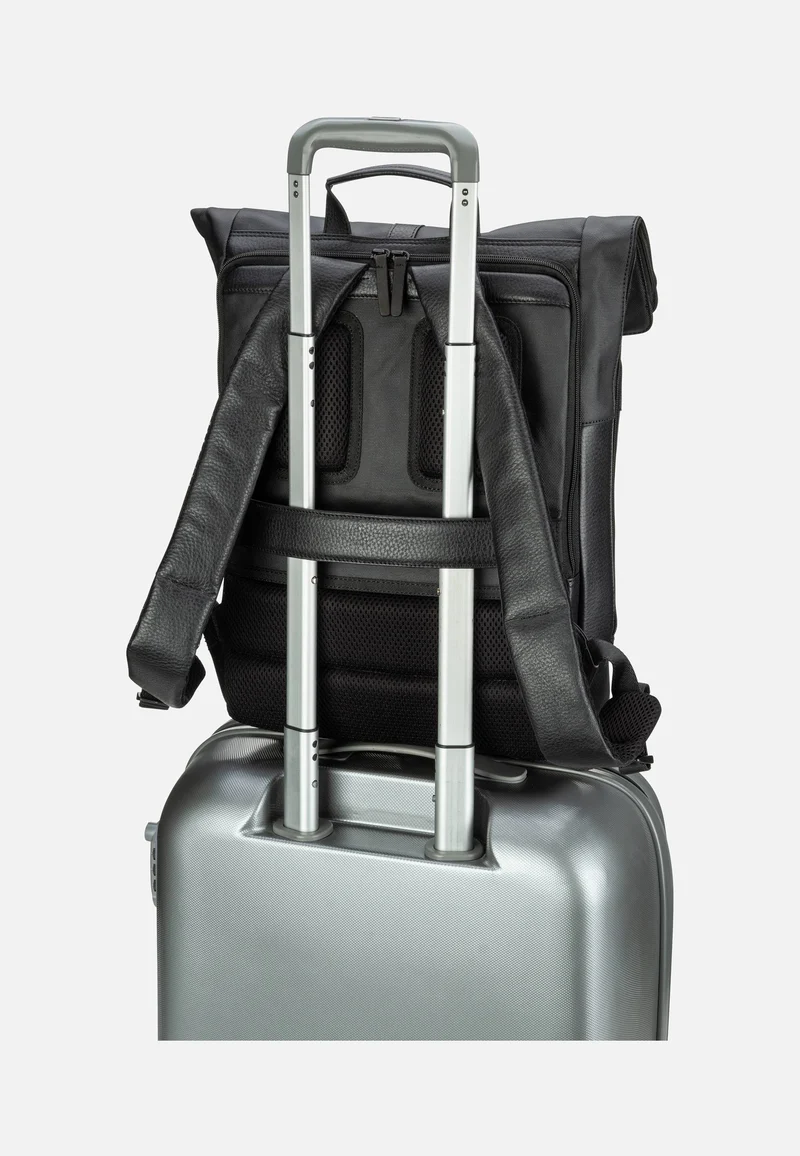 Stockholm Courier Black - Rolltop Rucksack