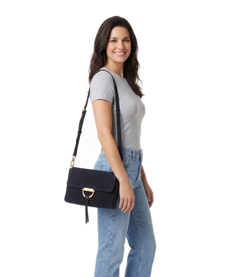 Abro Suede Temi Schultertasche navy