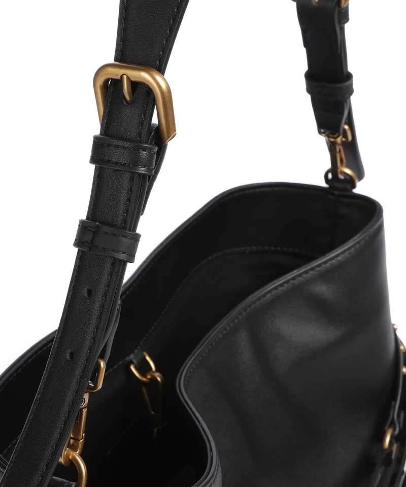 Pinko Belt Classic Bucket Handtasche nero/antique gold