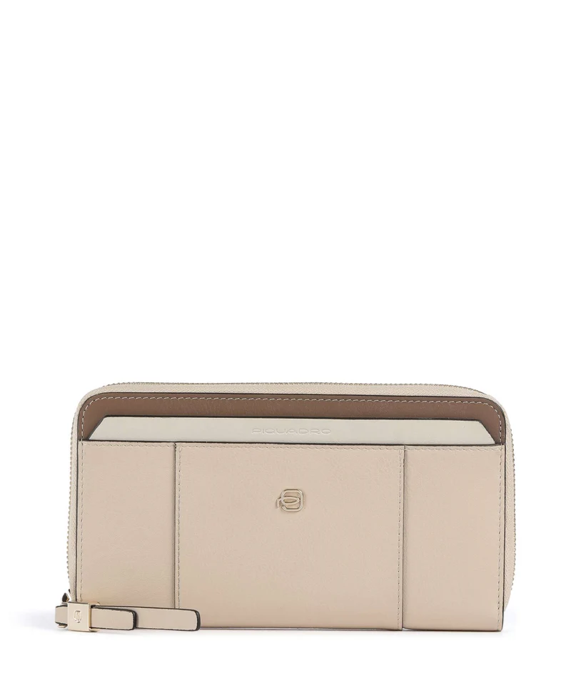 Piquadro Circle Geldbörse beige/cuoio