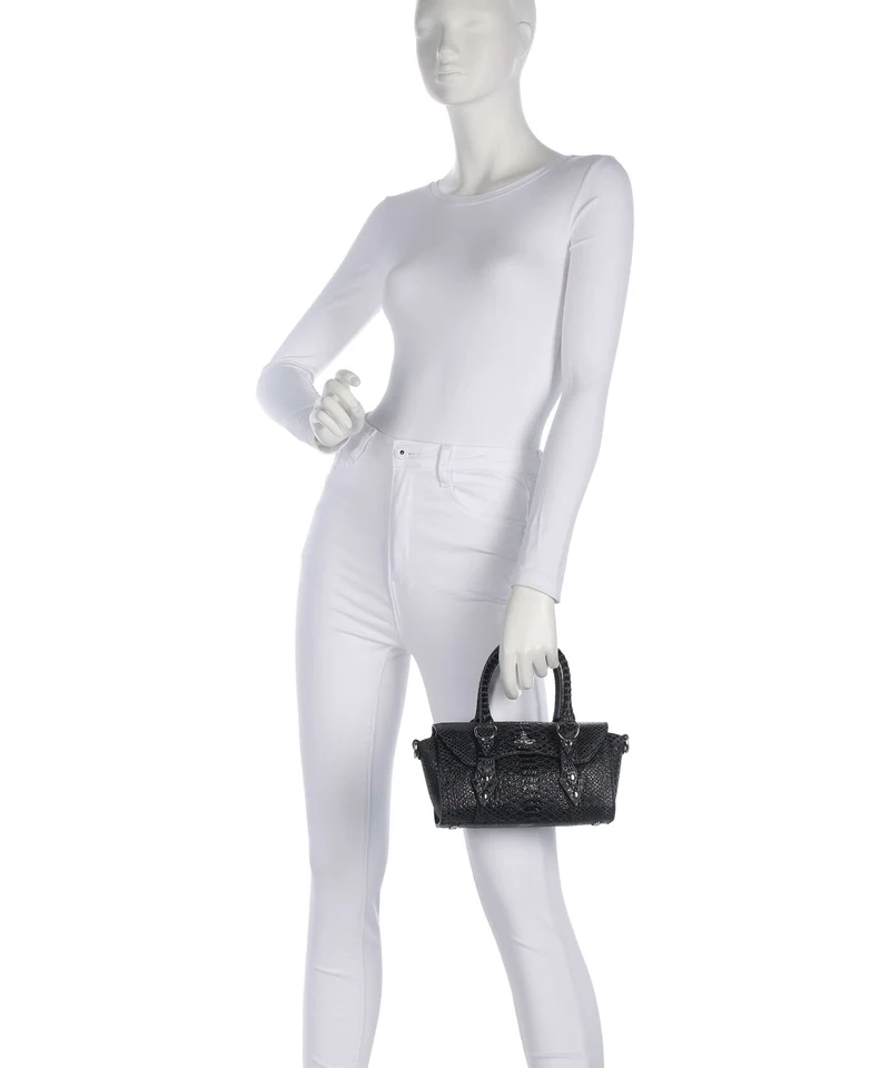 Vivienne Westwood Bettina Snake Effect Mini Handtasche dark grey