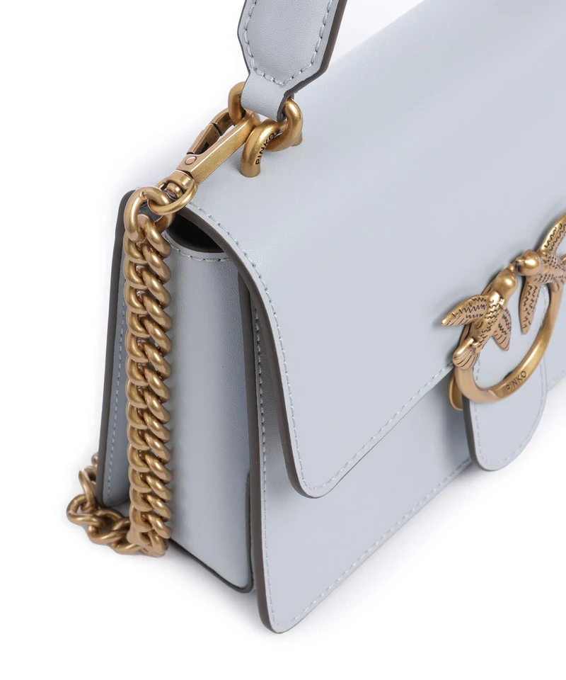 Pinko Love One Mini Handtasche azzurro celeste/antique gold