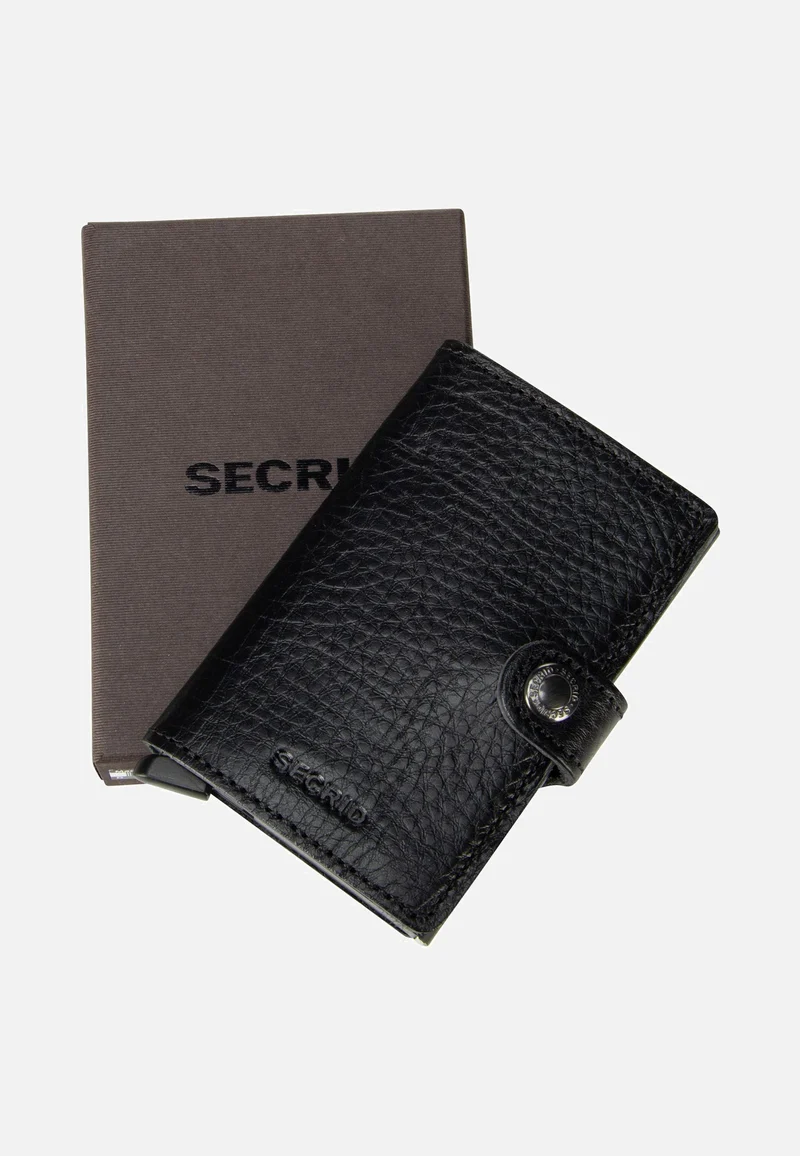 Miniwallet Veg Tanned Black-Black - Portemonnaie