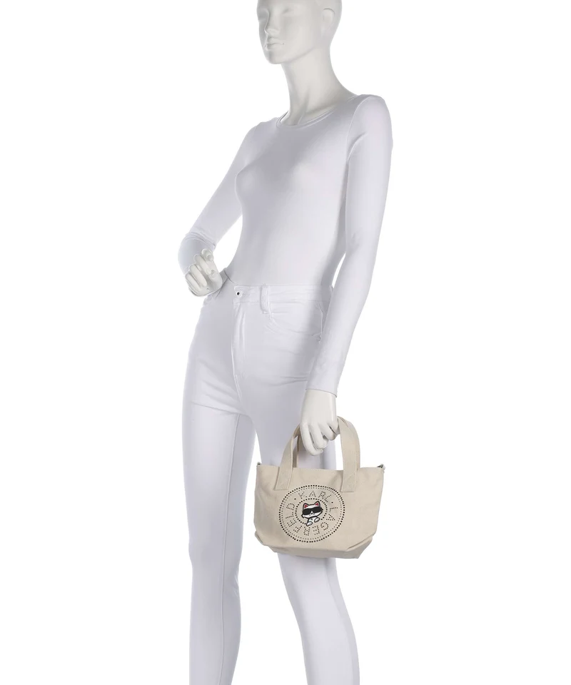 Karl Lagerfeld Ikon Circle Choupette Small Handtasche off white