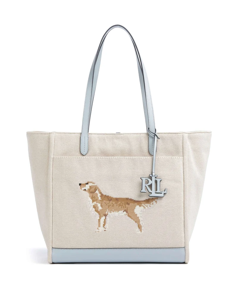 Lauren Ralph Lauren Cameryn Large Shopper natural/buff canvas/alpine blue