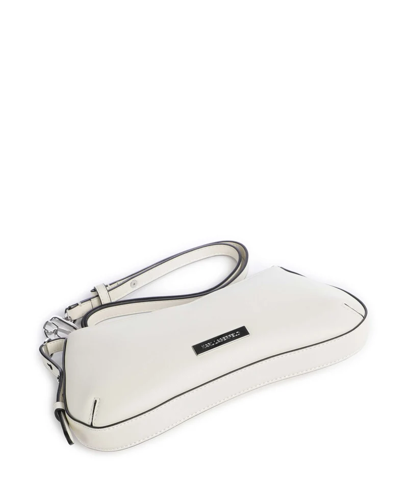 Karl Lagerfeld Ikon Smooth Schultertasche off white