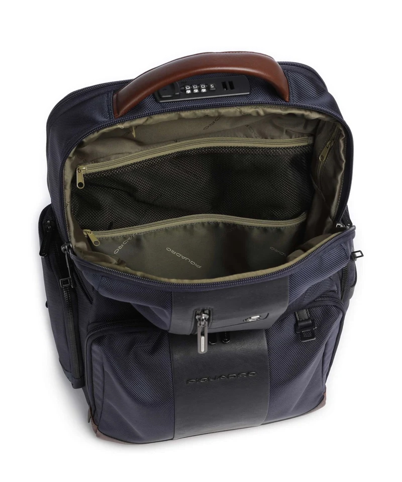Piquadro Brief 2 Laptop-Rucksack blue/cognac