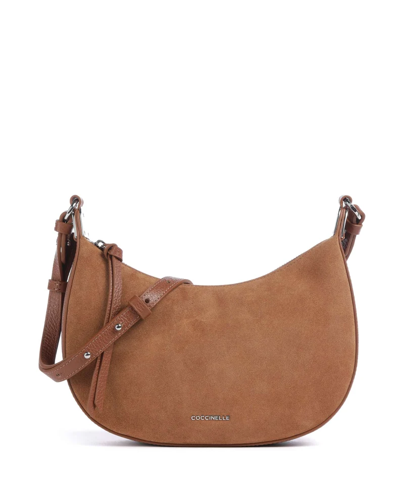 Coccinelle Fujiko Suede Umhängetasche cognac