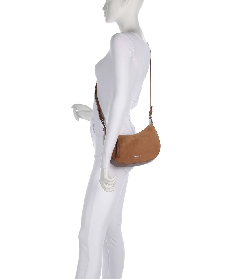 Coccinelle Fujiko Suede Umhängetasche cognac