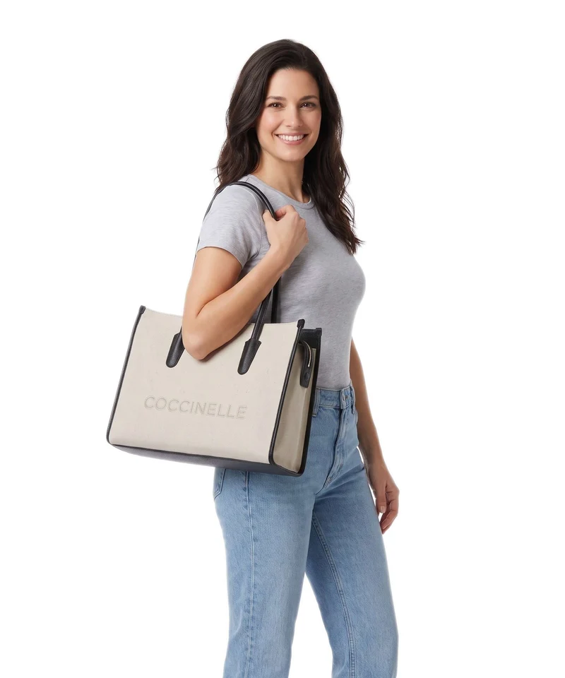 Coccinelle Myrtha Canvas Shopper natural/noir