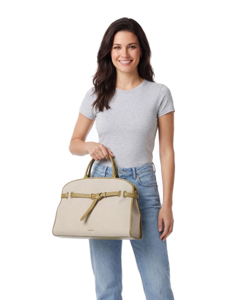 Coccinelle Sabine Canvas Handtasche natural/seagrass