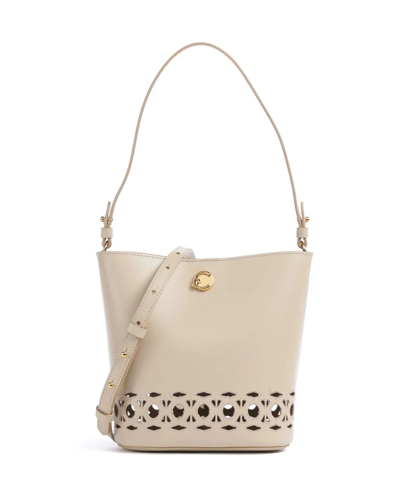 Coccinelle Nikla Monogram Sangallo Bucket Handtasche sandshell