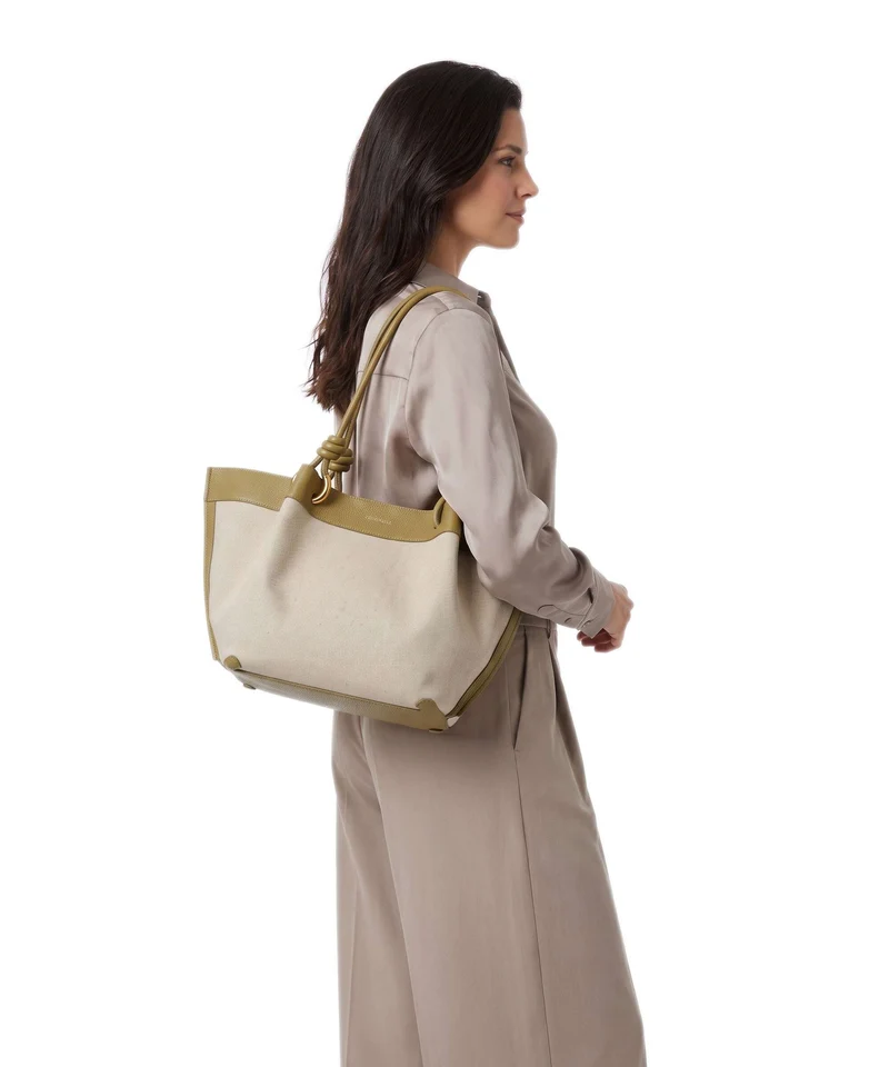 Coccinelle Finn Canvas Beuteltasche natural/seagrass