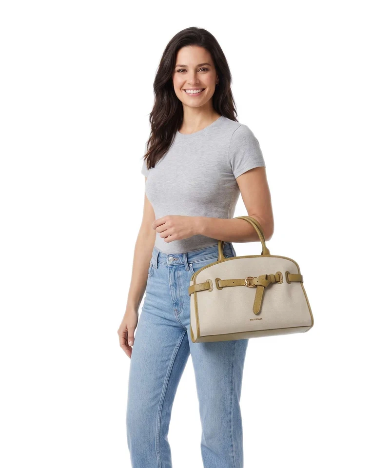 Coccinelle Sabine Canvas Handtasche natural/seagrass