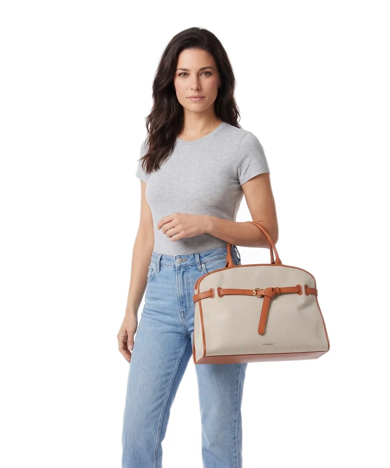 Coccinelle Sabine Canvas Handtasche natural/crab