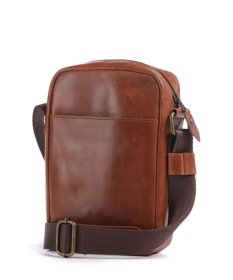 Buckle & Seam Crazy Horse Runner Umhängetasche cognac