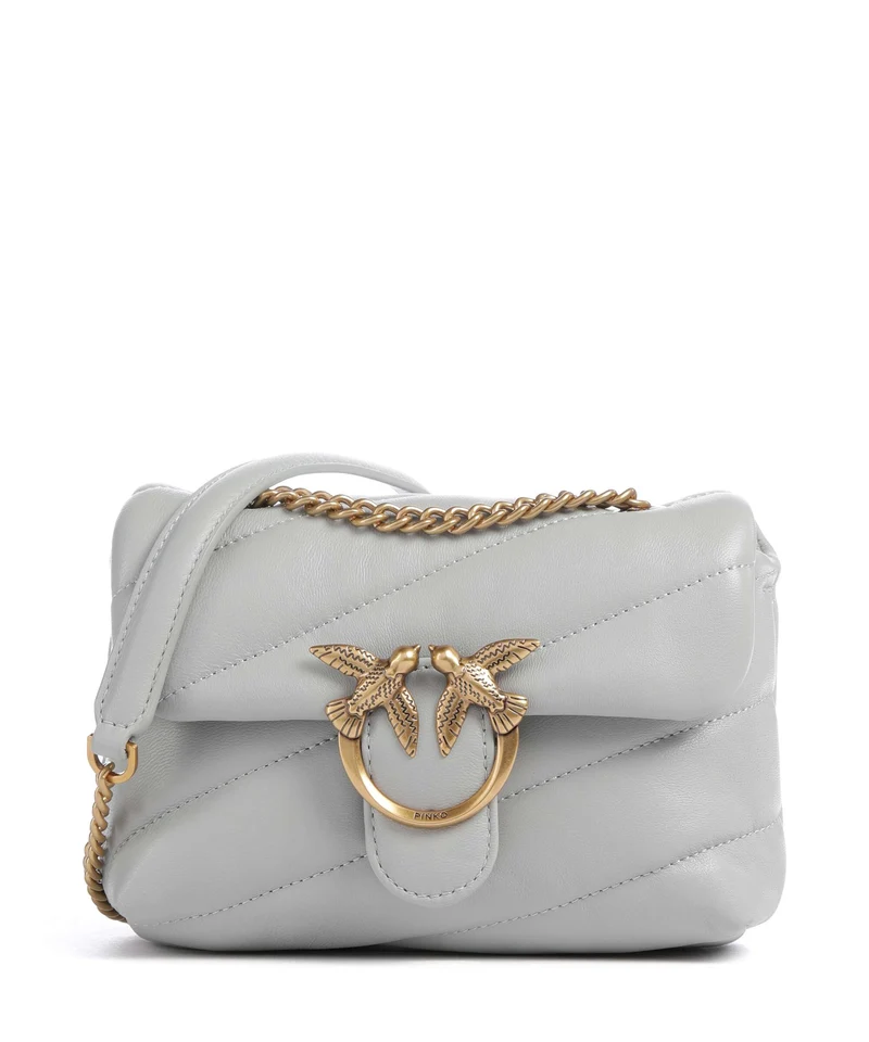 Pinko Love Puff Baby Schultertasche grigio perla/antique gold