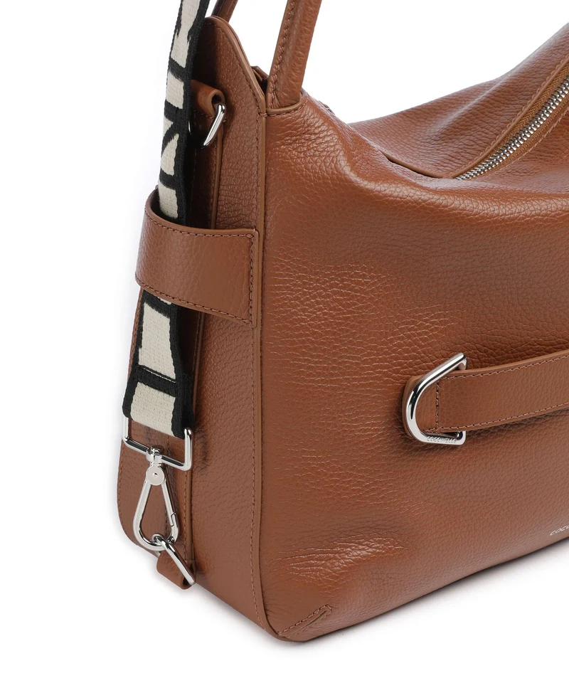 Coccinelle Gretel Ribbon Beuteltasche cognac