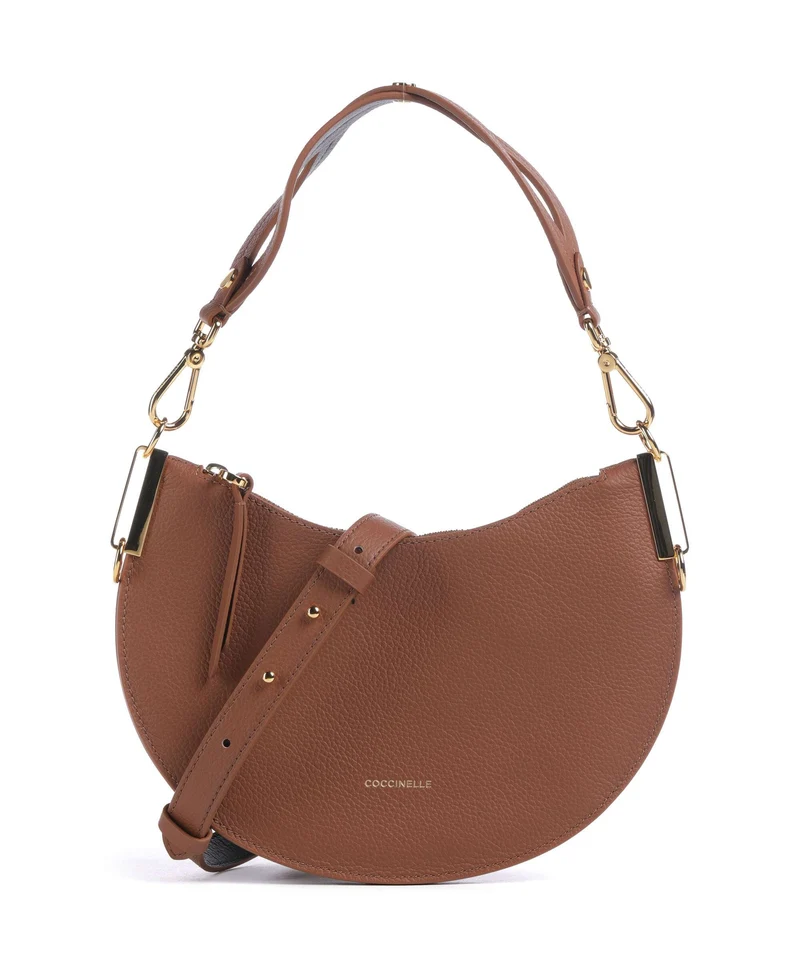 Coccinelle Sunup Schultertasche cognac/noir