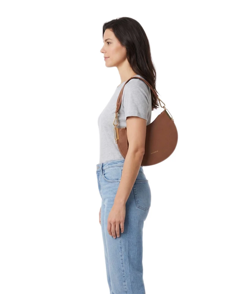 Coccinelle Sunup Schultertasche cognac/noir