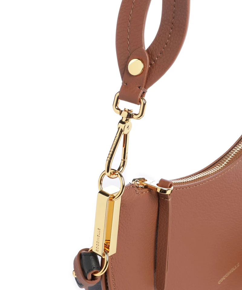 Coccinelle Sunup Schultertasche cognac/noir