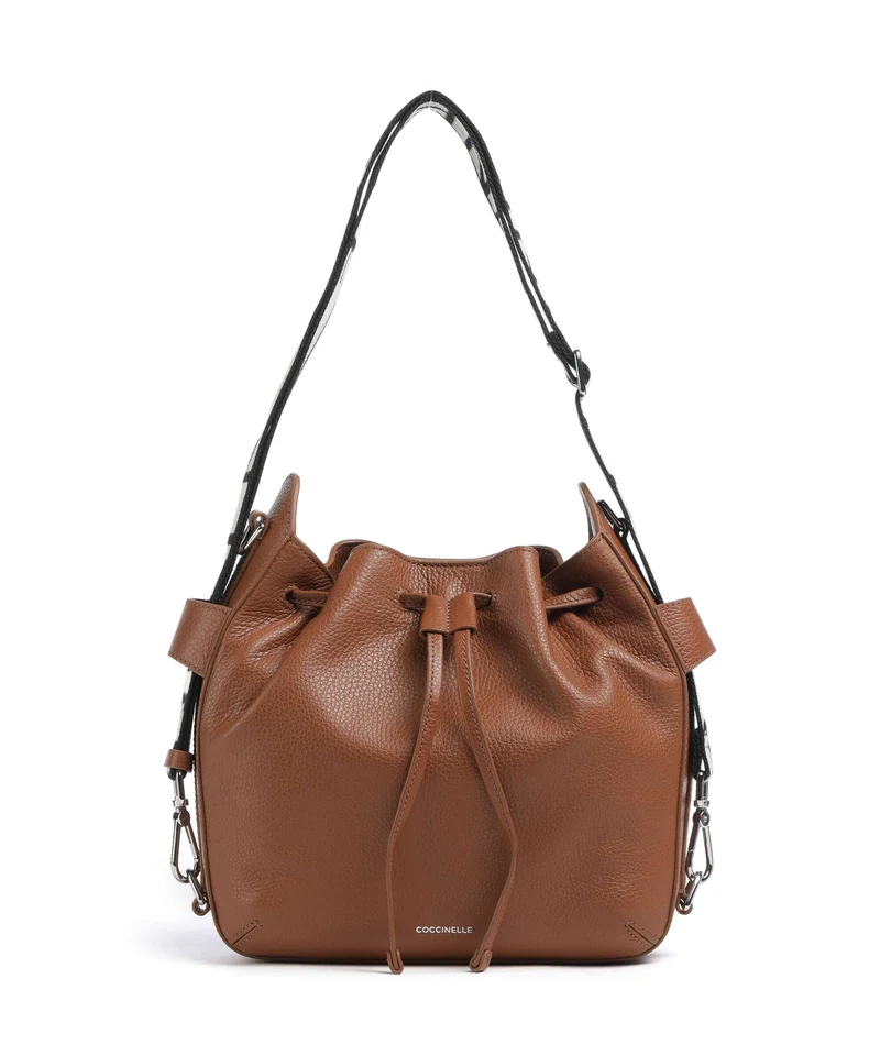 Coccinelle Gretel Ribbon Bucket Handtasche cognac