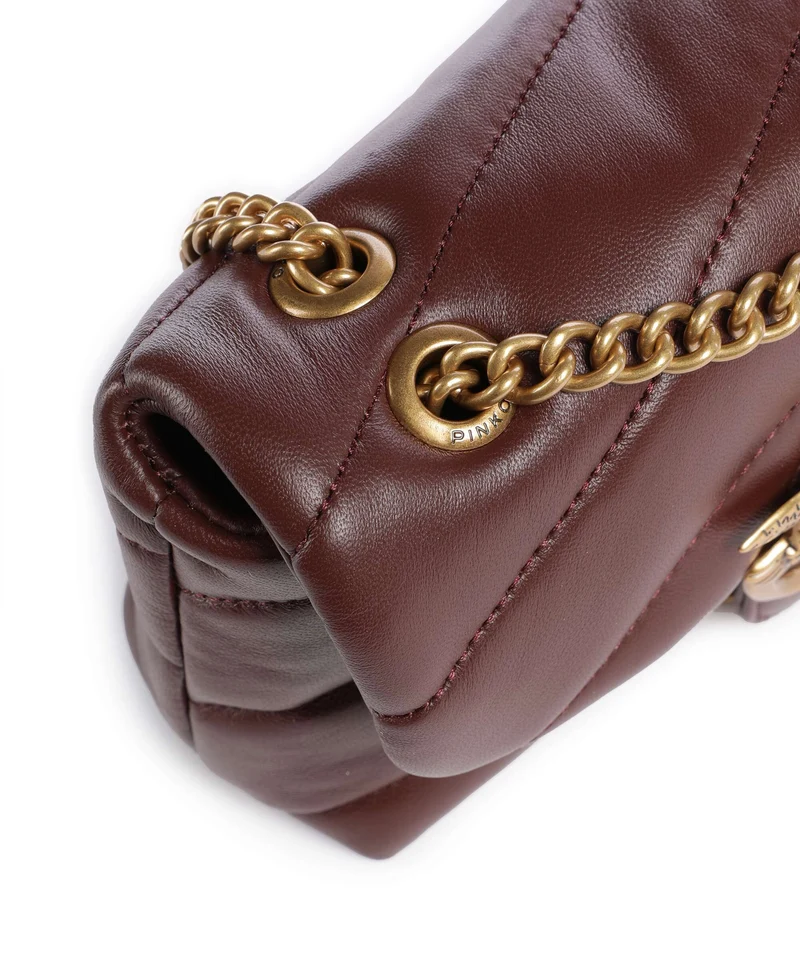 Pinko Love Puff Baby Schultertasche burgundy wine/antique gold