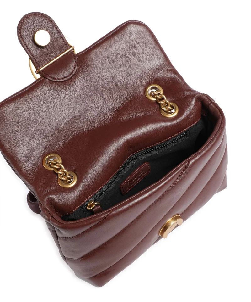 Pinko Love Puff Baby Schultertasche burgundy wine/antique gold