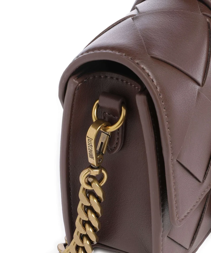 Just Cavalli Iconic Snakes Braided Umhängetasche black coffee