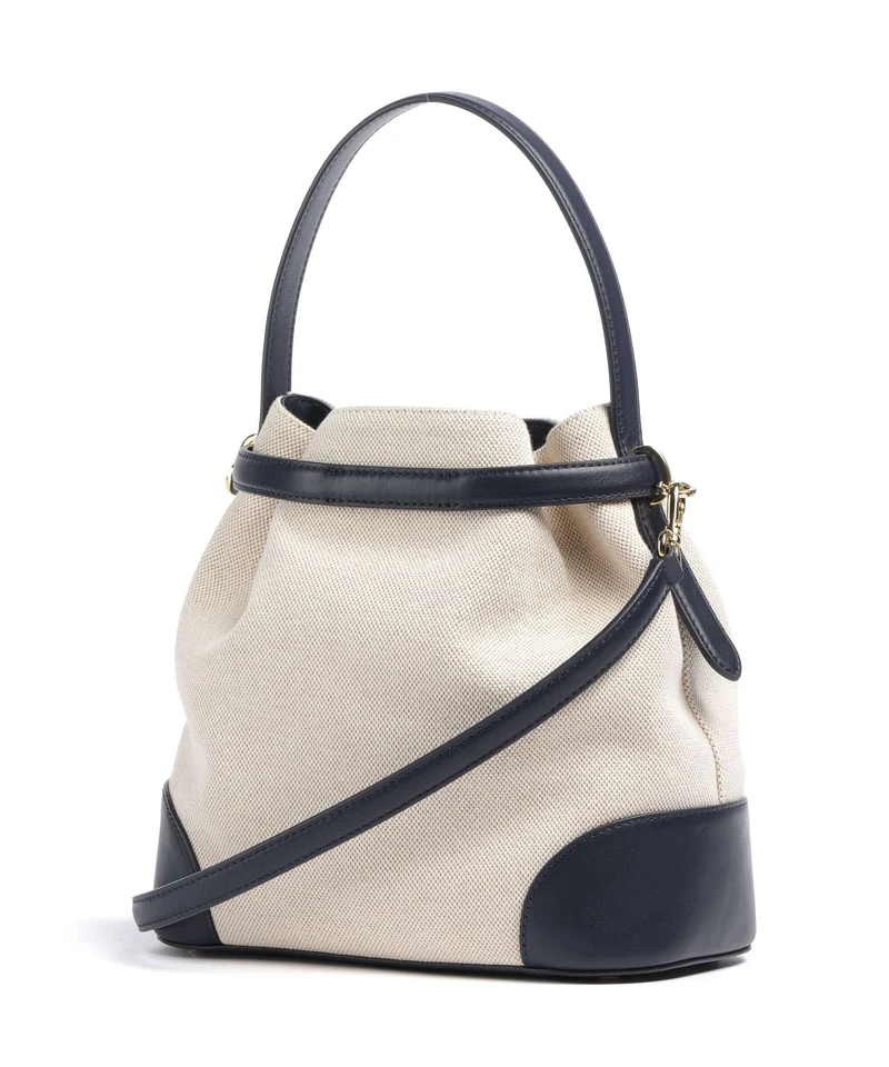 Lauren Ralph Lauren Blaike Medium Bucket Handtasche natural/buff canvas/refined navy