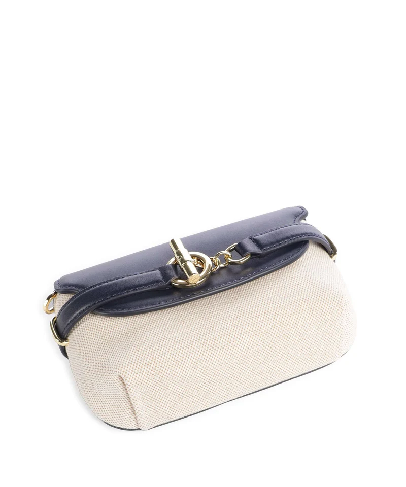 Lauren Ralph Lauren Blaike Small Umhängetasche natural/buff canvas/refined navy